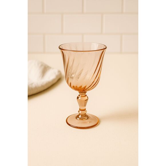 Luminarc | Rosaline Pink Swirl White Wine Glass 6 3/8" | EUC - Picture 1 of 5